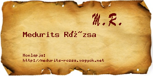 Medurits Rózsa névjegykártya